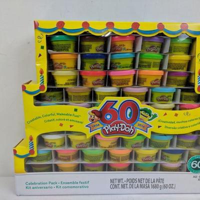 Play- Doh 60 Cans, Celebration Pack - New