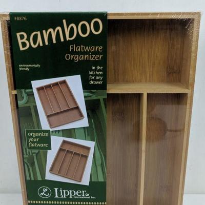 Bamboo Flatware Organizer - New
