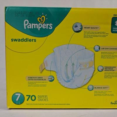 Pampers Swaddlers Diapers, Size 7, 70 ct - New