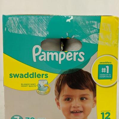 Pampers Swaddlers Diapers, Size 7, 70 ct - New