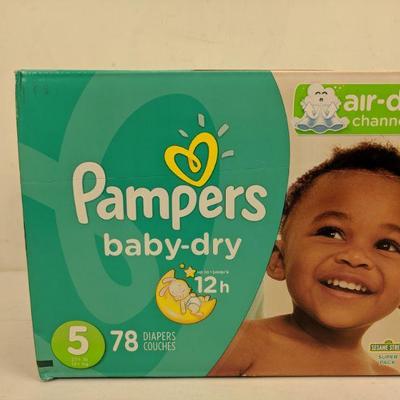 Pampers Baby- Dry Diapers Size 5 78 Ct - New