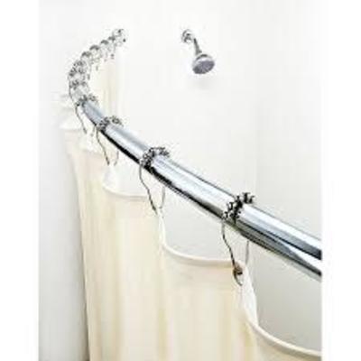 Bath Bliss Curved Chrome Shower Rod - New Open Box