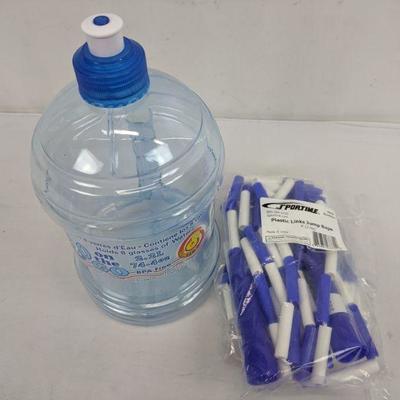 H2O On the Go 2.2 L Bottle & Plastic Link Jump Rope 9' 2 Pack - New