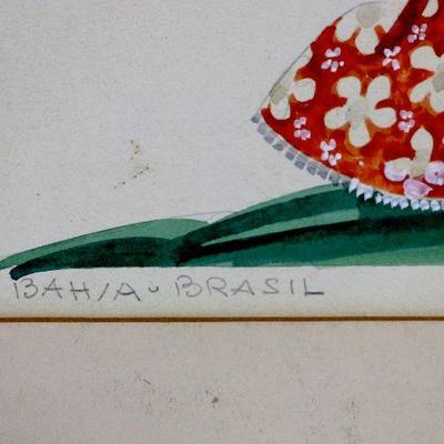 ADA PEACOCK - Bailando - La - Samba Watercolor Painting Signed