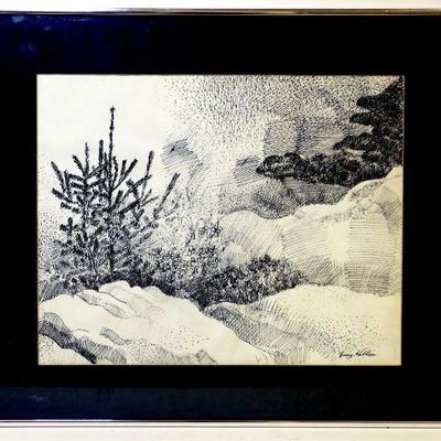Henry Kallem (1912-1985) Ink Artwork - Framed - A-005