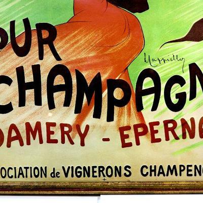 Leonetto Cappiello - Pur Champagne/Damery-Epernay Vintage Victorian Poster