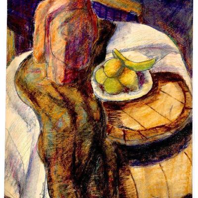 circa 1940's Pastel 24" x 18" Signed Vincent Drennan #052