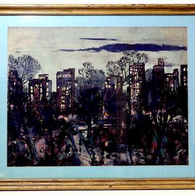 Vincent Drennan Original Watercolor Painting New York City over Central Park