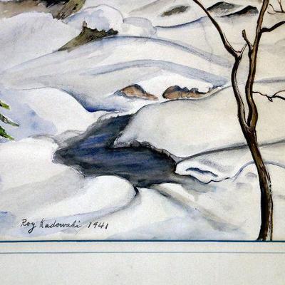 c. 1941 Roy Kadowaki Original Watercolor Painting - A-044