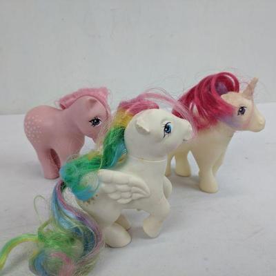 Vintage 1983 Hasbro Pony, Unicorn, Pegasus - Missing Tails