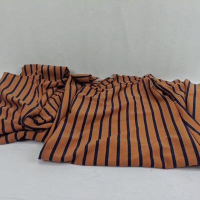 Vintage Knit Fabric, Orange/Navy Stripe - Parts Sewn Together