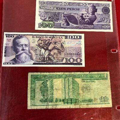 Lot 360 Vintage Guatemalan and Mexican Currency 