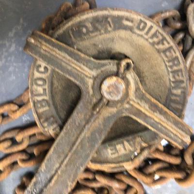Lot 407 Yale & Towne Antique Block and Tackle Chain Hoist