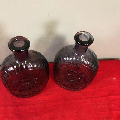 Lot 265 2 George Washington Purple Glass Bottles 