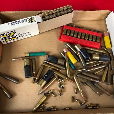 Lot 254 Mixed lot of Ammunition 30.30, 22, shotgun 