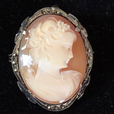 Lot 235 Antique Cameo set in 800 silver