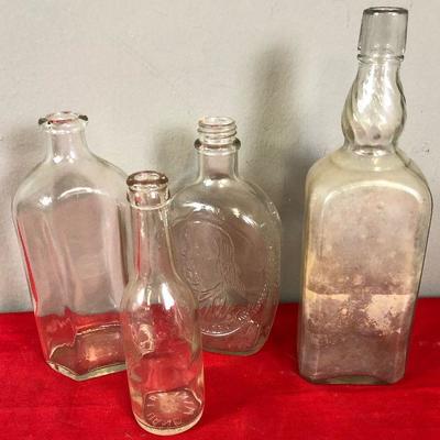 Lot 264 Antique clear Bottles 