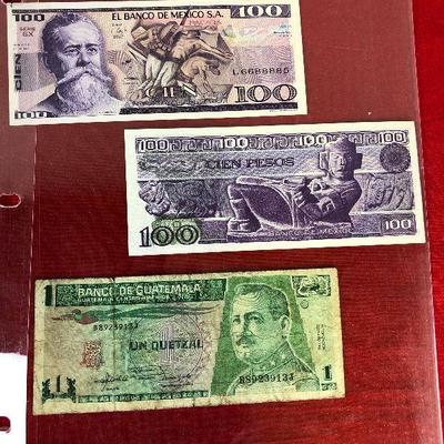 Lot 360 Vintage Guatemalan and Mexican Currency 