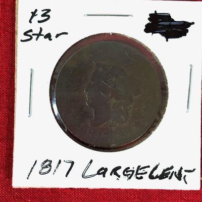 Lot 234 1817 13Star Large Star US Penny 