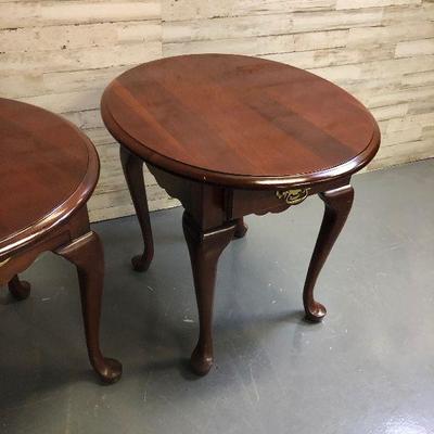 Lot 51 Cherry oval end Tables