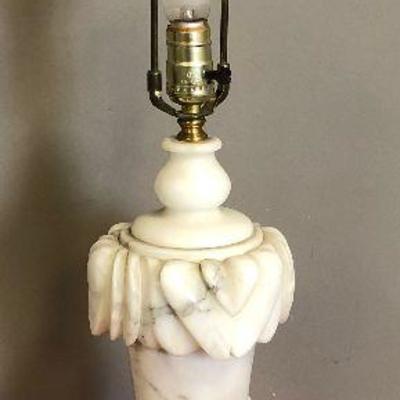 Lot 102 Carved Alabaster Marble Lamp 