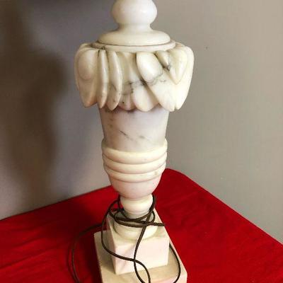 Lot 102 Carved Alabaster Marble Lamp 