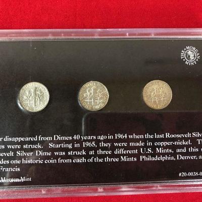 LOT 141 - Complete Set Mint mark Silver Dime  1964 