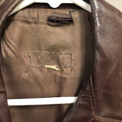 Lot 31 Vintage Brown Leather Bomber Jacket 