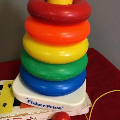 Lot 127 Vintage Fisher Price Toddler toys Doughnut ring and xylophone  