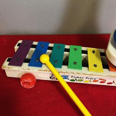 Lot 127 Vintage Fisher Price Toddler toys Doughnut ring and xylophone  