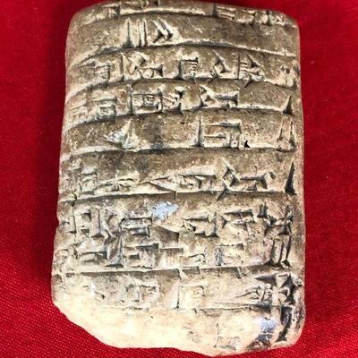 Lot 144 Babylonian Clay cuneiform Disc 