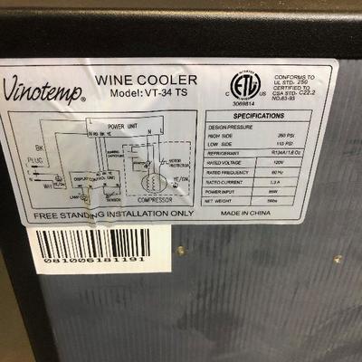Lot 78 Vinotemp - Wine / Bar Cooler 