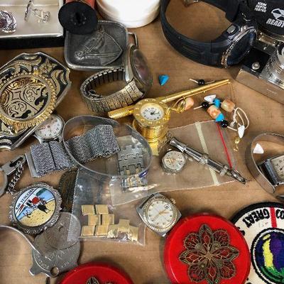Lot 253 Huge Mixed lot: Watches, Jewelry, Belt Buckles etc.