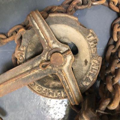 Lot 407 Yale & Towne Antique Block and Tackle Chain Hoist