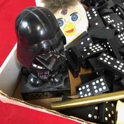 Lot 261 Mixed lot: Toys, game pieces, Darth Vader