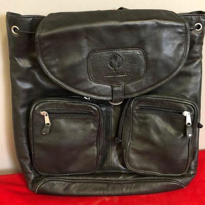 Lot 87 Black Leather -Canyon outback Backpack with Deer Valley LOGO