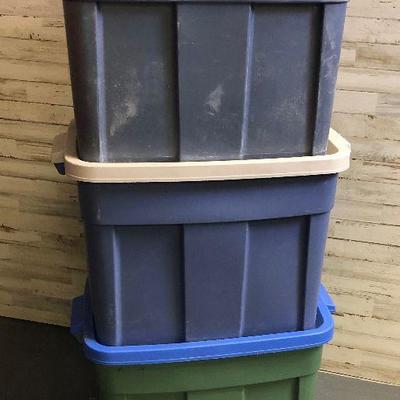 Lot 77 Lot of 3 - 18 Gal Rubber Made tubs