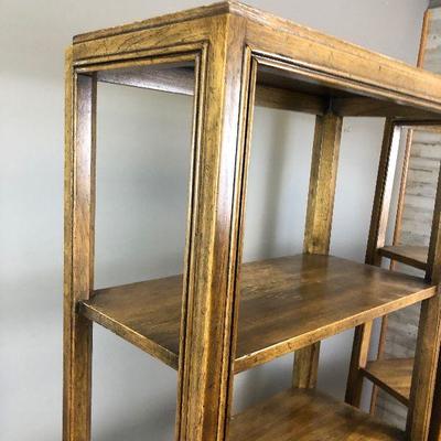 Lot 382 2 Pecan Finish - open ended display / book shelf
