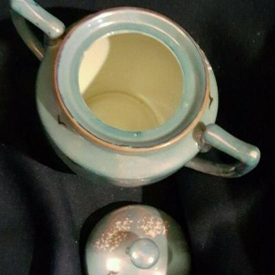 TT Takito Hand Painted Lusterware Teapot, Creamer and Sugar Bowl 