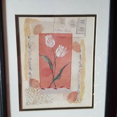 Framed & Matted Tulip Duo Making Music Picture Print