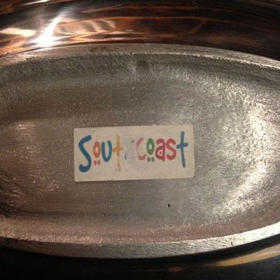 Unique & RARE South Coast Brand Oval Serving Tray w/ Inlaid Colored Tiles