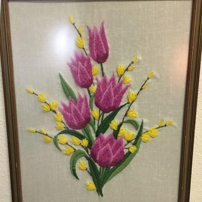 Beautiful Embroidered Flower Picture