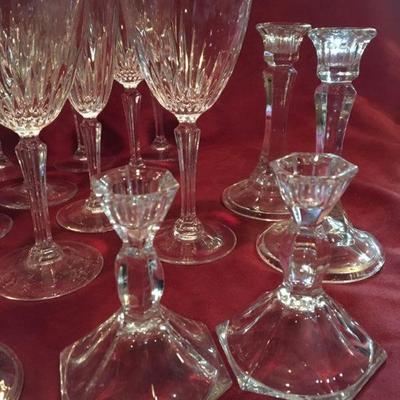 Crystal Everywhere-6 Wine-6 Champagne-4  different sets of candle holders
