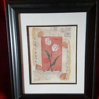 Framed & Matted Tulip Duo Making Music Picture Print