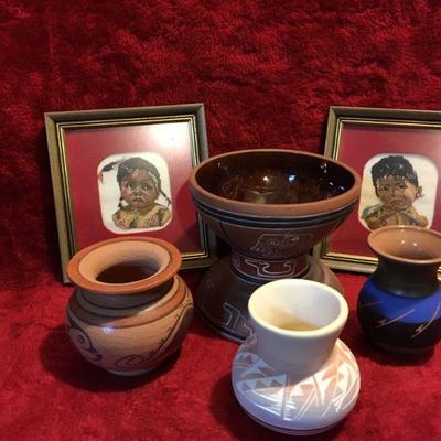 Lots of Pottery and 2 small pictures