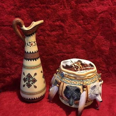 Spirit of the Wolf-Sacred Keepsake Box, Matching Vase-Pitcher