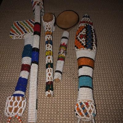 Wooden and beaded tools 