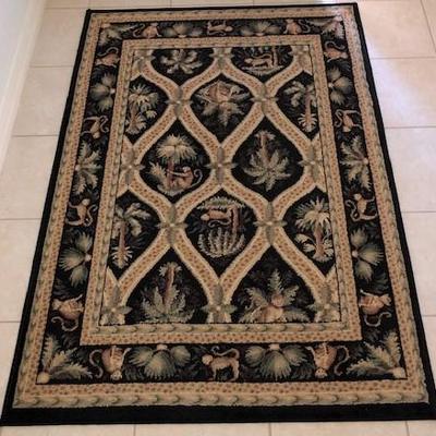 Black & Off-White Entry Rug in very good condition