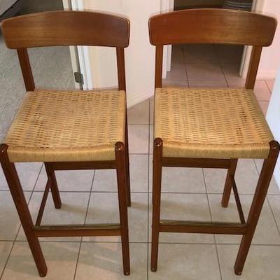 Two (2) Teak Counter Stools in excellent condition 
