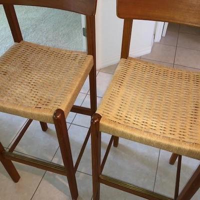 Two (2) Teak Counter Stools in excellent condition 